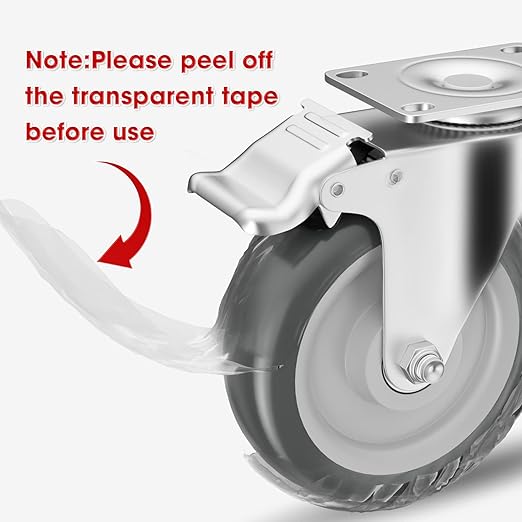 5" Swivel Plate Casters with Brake - Image 2