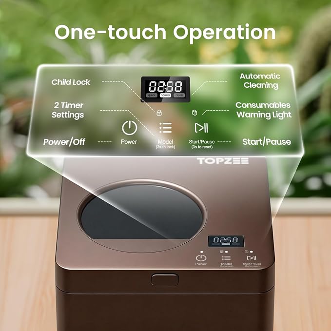 TOPZEE Electric Composter:3L Kitchen Compost Bin Countertop Indoor Odorless - Image 8