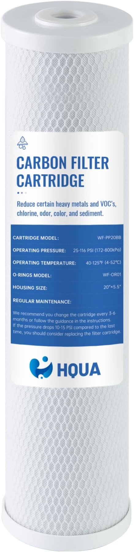 Whole House Carbon Block Replacement Filter Cartridge, Fit by HQUA