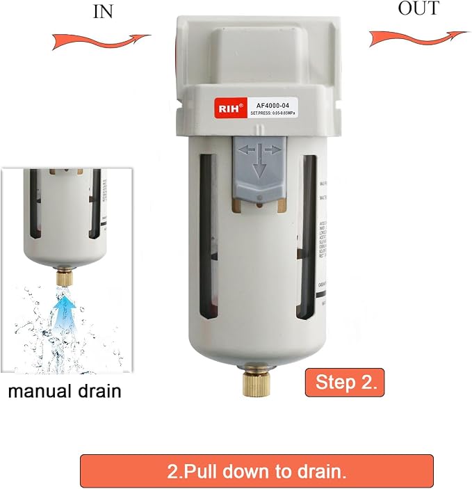 RIH 1/2" NPT Air Dryer for Compressor, Air compressor water separator, air - Image 3