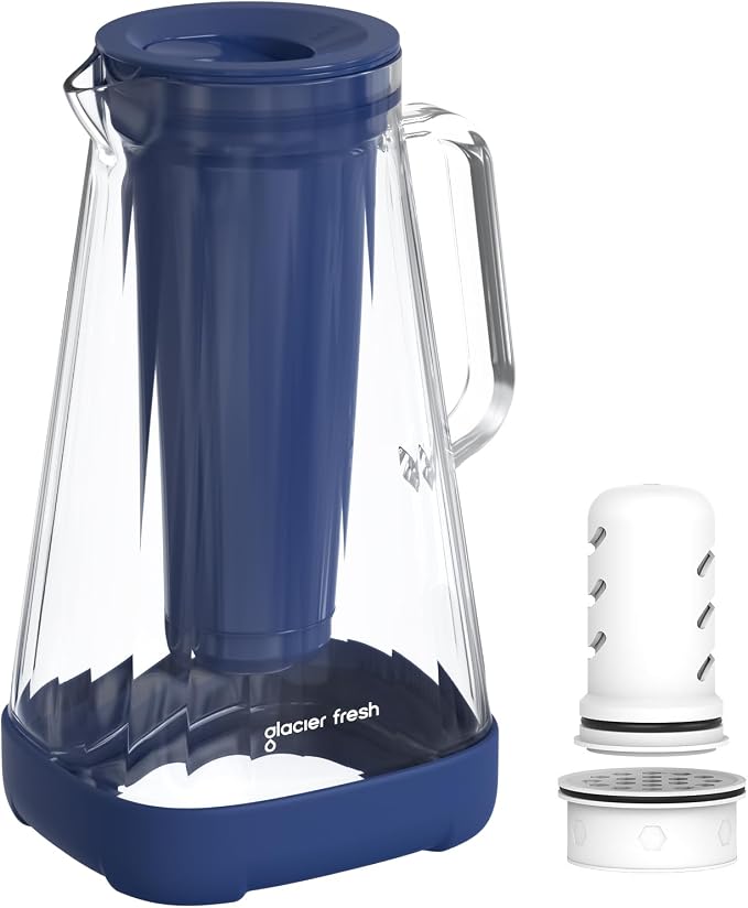 GLACIER FRESH 10 Cup Purela Glass Water Pitcher by GLACIERFRESH