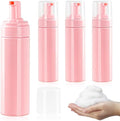 Foam Pump Bottle 6.8oz/200ml Pink Empty Foam Bottle Pump, Travel Foam Bottle for Soap, Shampoo, Cleaning Foam Dispenser Bottle Refillable (4 Pack)