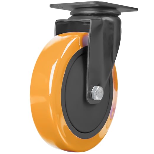Finnhomy 5 Inch Caster Wheels Set of 4 Heavy Duty Plate Swivel Casters - Image 6