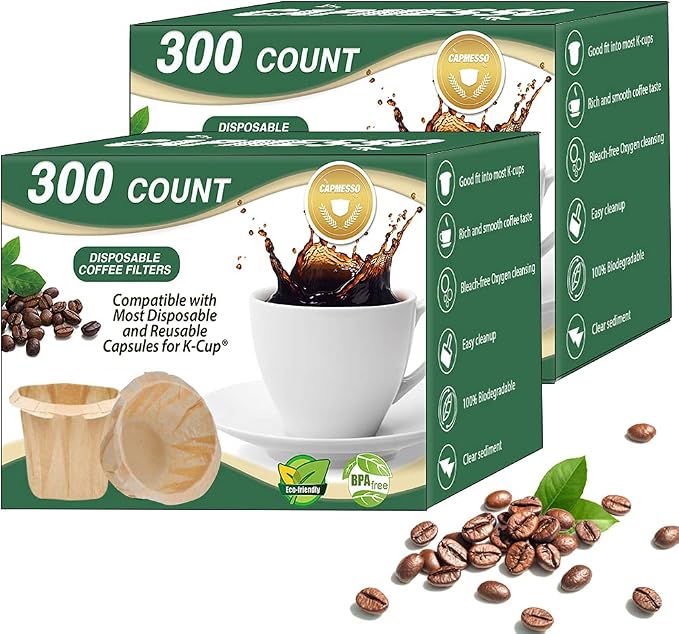 CAPMESSO Disposable Coffee Paper Filters Replacement Kerig Coffee Filters by CAPMESSO