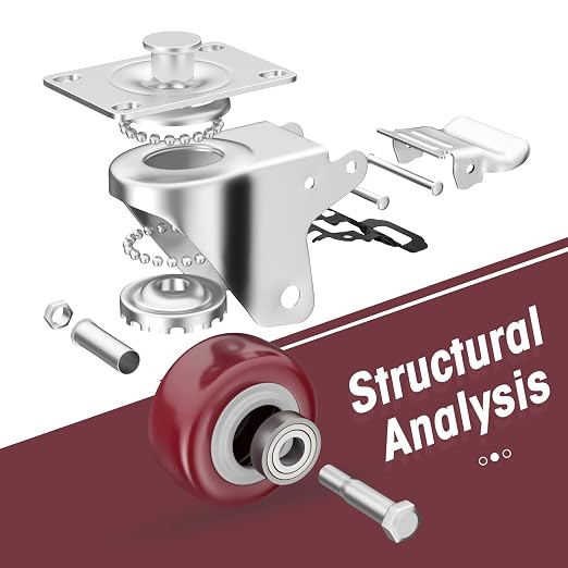 2" Heavy Duty Plate Casters - Image 3