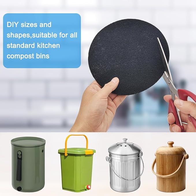 7.25inch Charcoal Filters for Compost Bucket, 3 Pack Compost Filter for - Image 5