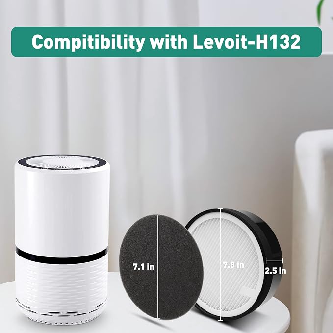 2 Pack LV-H132 Air Purifier Replacement Filter Compatible - Image 2