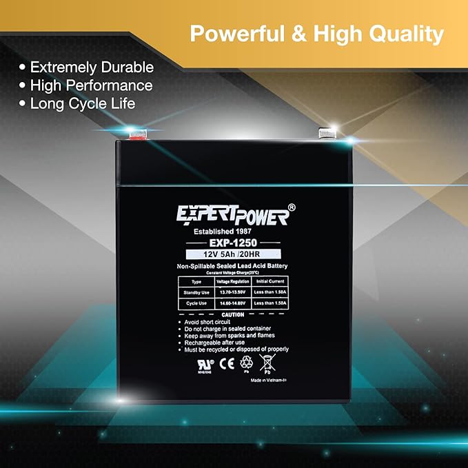 ExpertPower EXP1250-12V 5Ah Rechargeable SLA Battery - Image 4