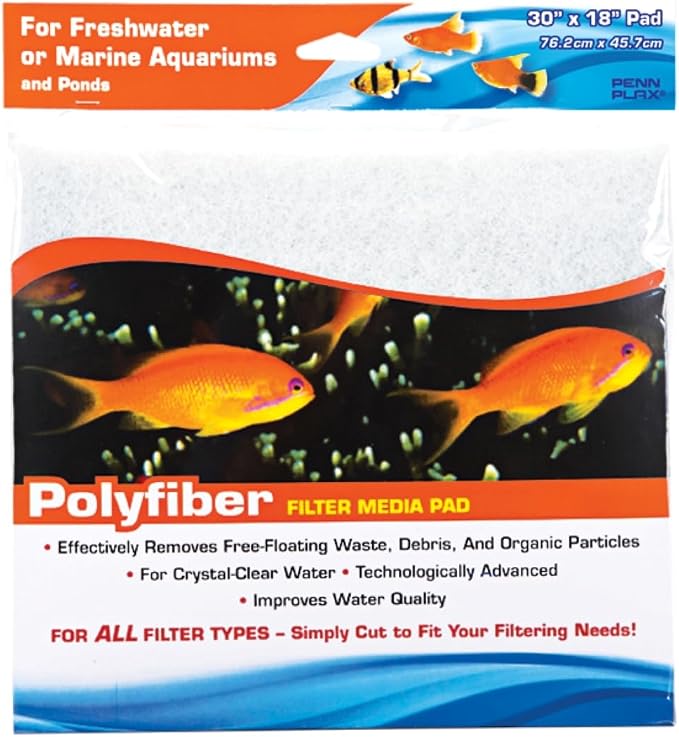 Penn-PLAX Poly Fiber Aquarium Filter Media Pad – Easy to Cut into Any Size Your by Penn-Plax
