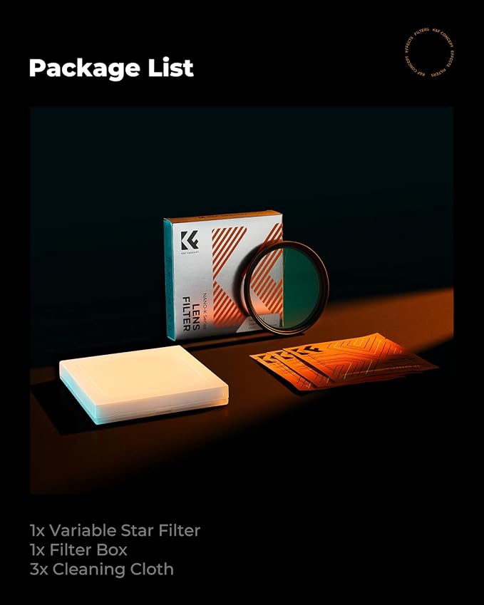 K&F CONCEPT 55mm Variable Star Filter Cross Screen Starburst Filter 4, 8 Points - Image 7