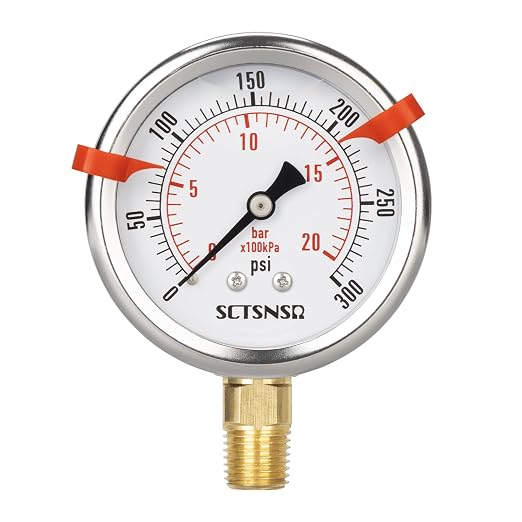 0 to 300 Psi Pressure Gauge, Glycerin Liquid Filled, 2.5 inch Dial, 1/4" NPT - Image 8