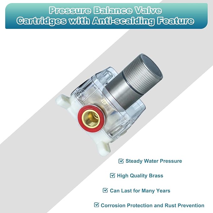 Digital Display Shower Valve Shower Valve Single Way Shower Diverter Valve Shower Mixing Valve Can Use All the Time Brushed Nickel