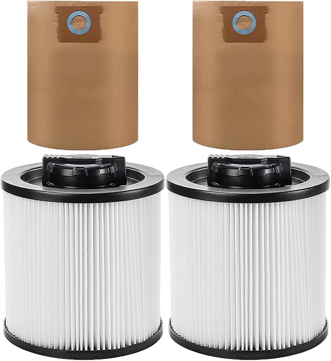 2 Pack DXVC6910 Cartridge Filter Filter and 2 Pack DXVA19-4101 Vacuum Bags by ANBOO