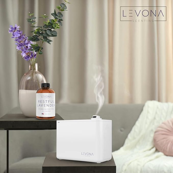Levona Scent Essential Oil - Fresh Aroma for Home, Office, Hotel & Spa, Perfect in Humidifiers and Diffusers, Luxury Fragrance, with Eucalyptus, & Bergamot Notes - 700ml/ 23 fl oz, Restful Lavender