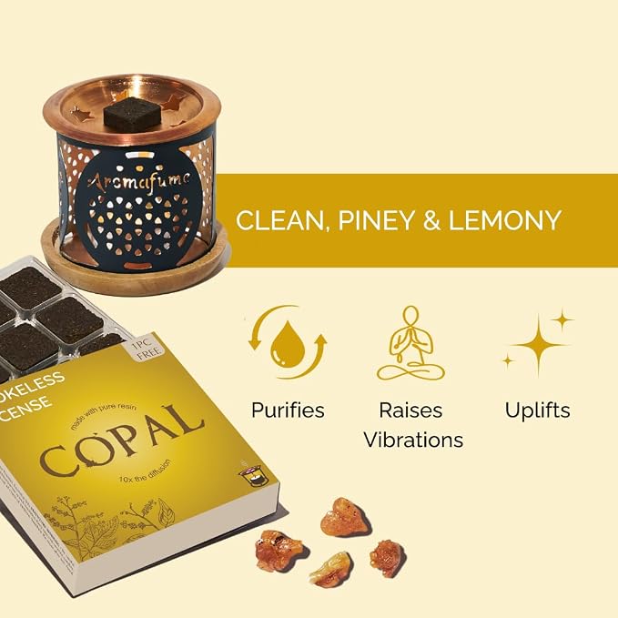 Copal Incense Bricks & Flower of Life Exotic Burner by Aromafume | 2 Trays x 9 - Image 2