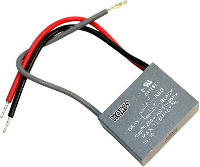 HQRP 2-Pack Ceiling Fan Capacitor CBB61 1uf+2uf 3-Wire UL Listed - Image 2