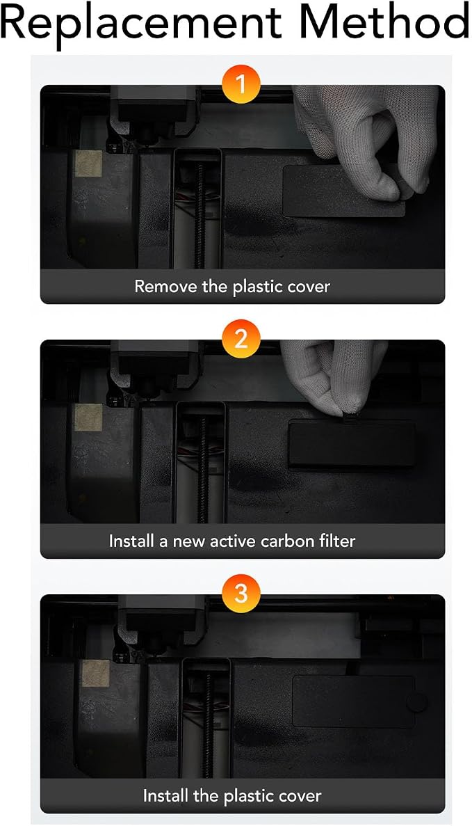 Walfront 2PCS 3D Printer Filter Replacement Activated Carbon Purifier Block - Image 3