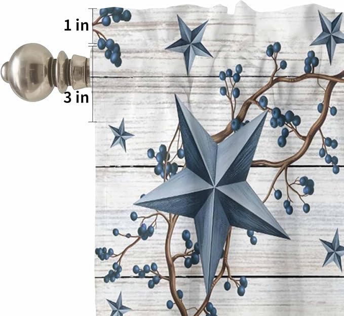 Kitchen Curtains Tiers and Valance Set of 3, Farmhouse Light Filtering Window - Image 5