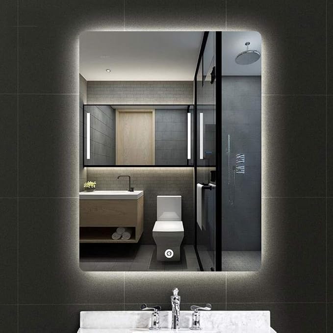 600 x 800mm LED Wall Mounted Bathroom Mirror by Unknown