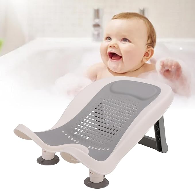 Baby Butt Washing Basin, Portable Bath Tub with Strong Suction Cups and Foldable Stand for Newborn Bathing Support, Non Slip Comfortable Design