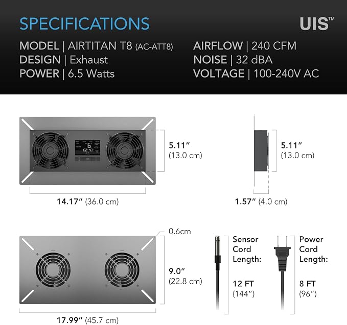 AC Infinity AIRTITAN T8, Crawlspace Basement Ventilator Fan, - Image 7