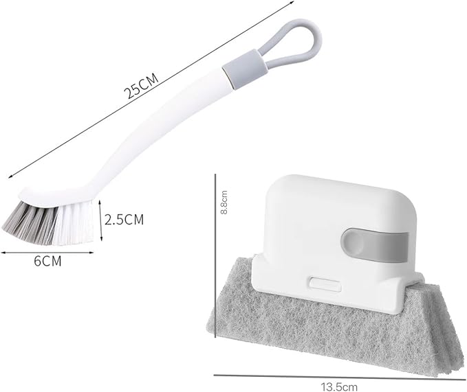 2 in 1 Window Brush Wet and Dry Brushes Window Grooves Scrubber Tools Set Door - Image 9