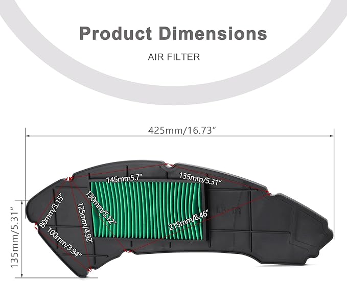 Minho Motorcycle Air Filter in Dry Filter Paper Material Compatible - Image 5