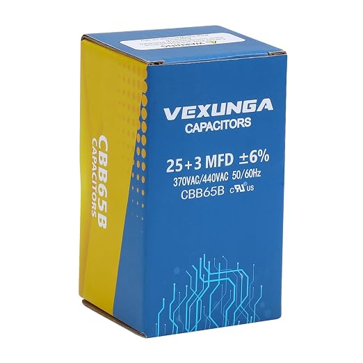 VEXUNGA 25/3 uF 25+3 MFD 370VAC or 440VAC Dual Run Start Round A/C Capacitor - Image 5