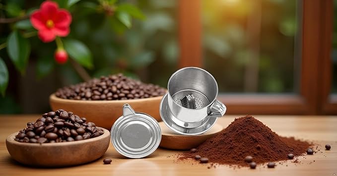 2 Sets Vietnamese Coffee Filter Stainless Steel Coffee Pot Drip Infuse Cup - Image 3