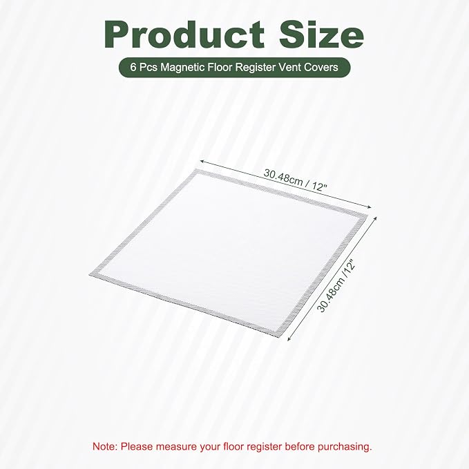 YOKIVE 6 Pcs Magnetic Floor Vent Covers, Floor Register Cover PVC Mesh Air Vent - Image 2
