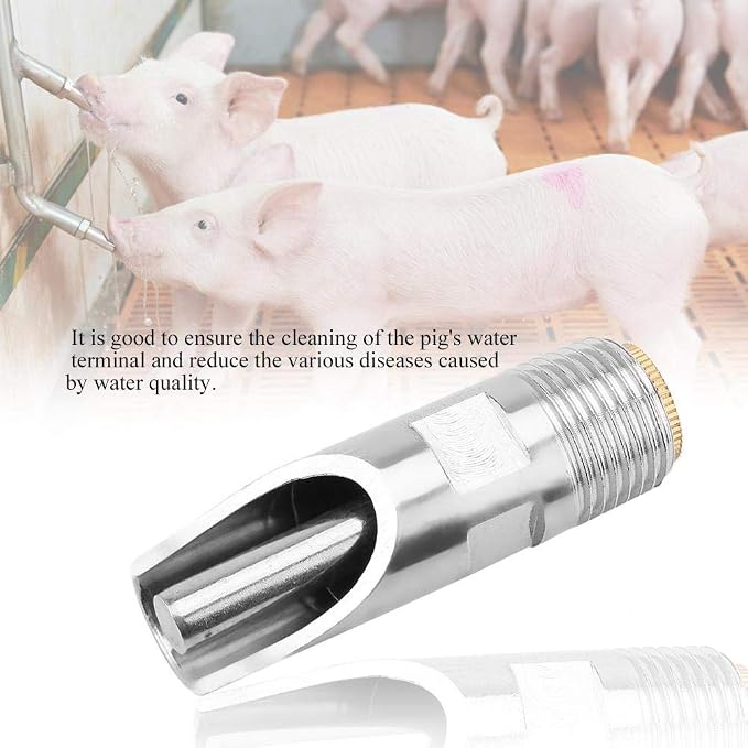 Automatic Pig Drinkers, 5 Pieces Thread Stainless Steel Automatic Pig Nipple - Image 7