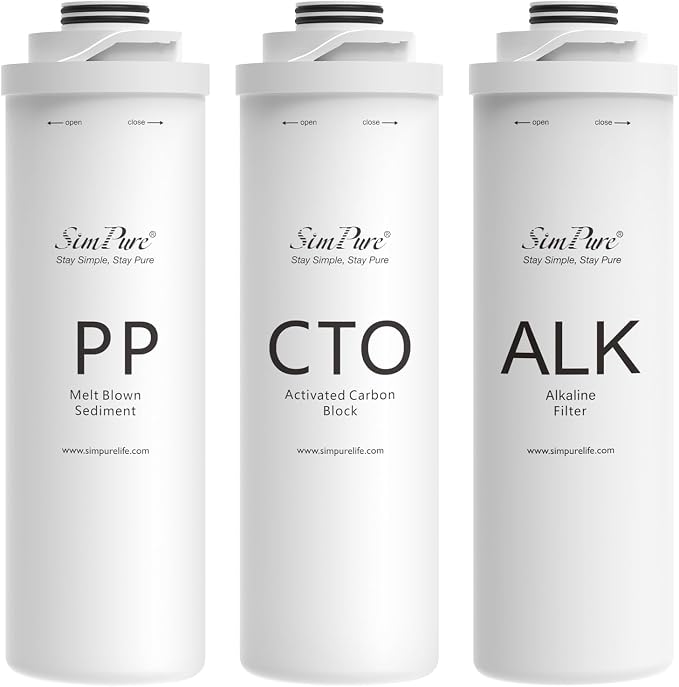 SimPure T1 Series 6-Month Replacement Filter Cartridge Pack Set by SimPure_Water