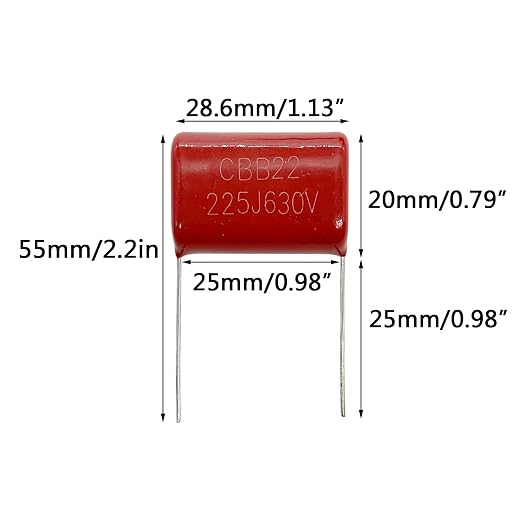 10pcs CBB22 630V 225J 2.2UF Metallized Polypropylene Film Capacitors Assortment - Image 2
