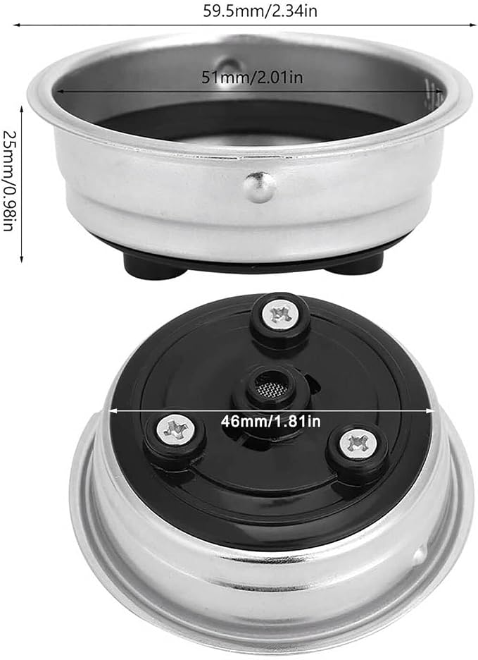 2-Pack Pressurized Coffee Filter Basket 51mm Portafilter Basket - Image 5
