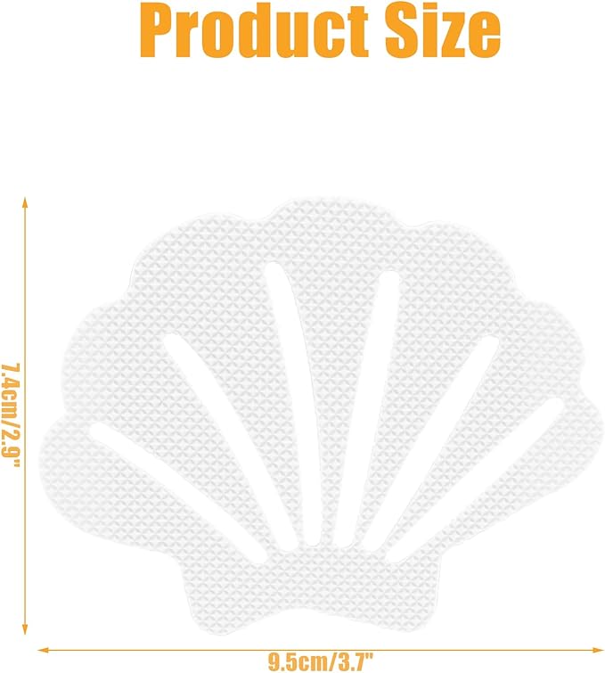 30 Pcs Non Slip Bathtub Stickers White Adhesive Decals Sea Shell Shape Shower Stickers for Floor, Ladders, Bath Tub, Stairs, Bathroom