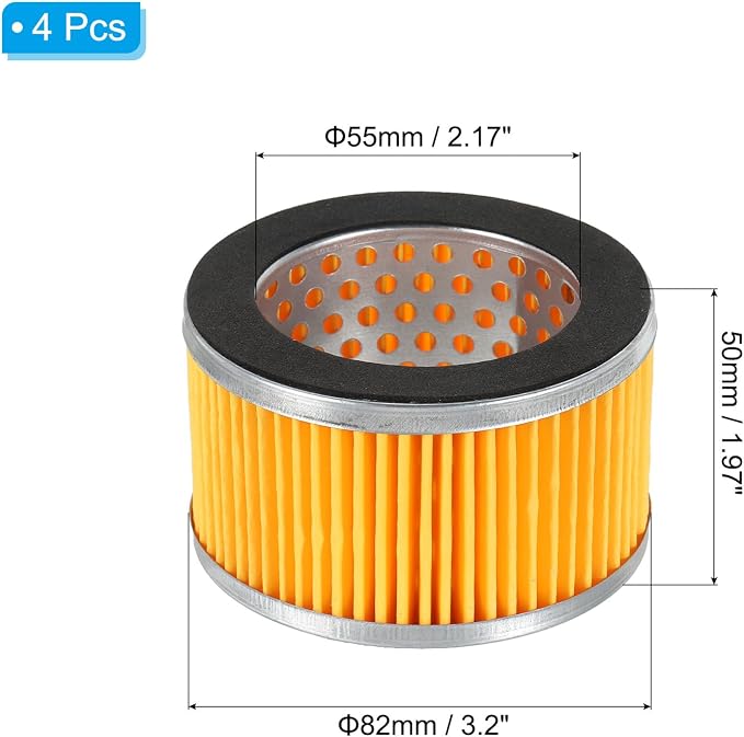 PATIKIL 3.2 x 2 Inch Air Compressor Intake Paper Filter 4 Pack Piston Type Air - Image 2