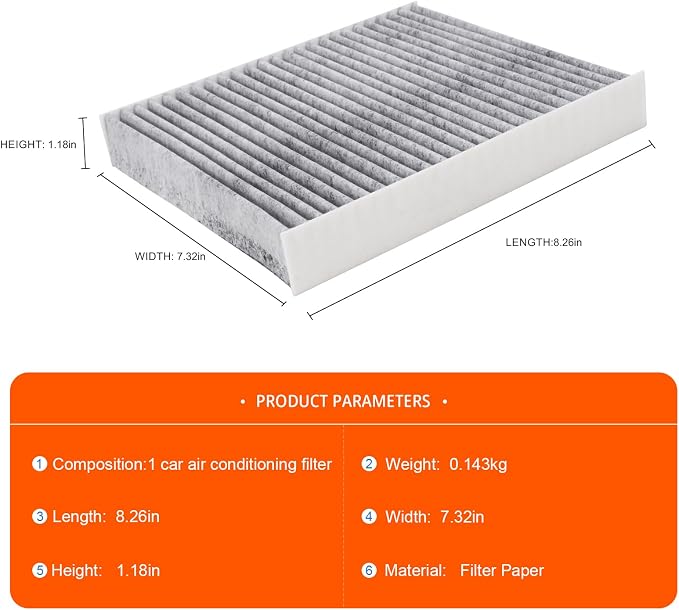 Cabin Air Filter w/Activated Carbon Compatible - Image 5