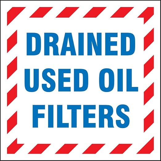 Accuform MHZW505EVP Adhesive-Poly Hazardous Waste Label, Legend "Drained Used by Accuform