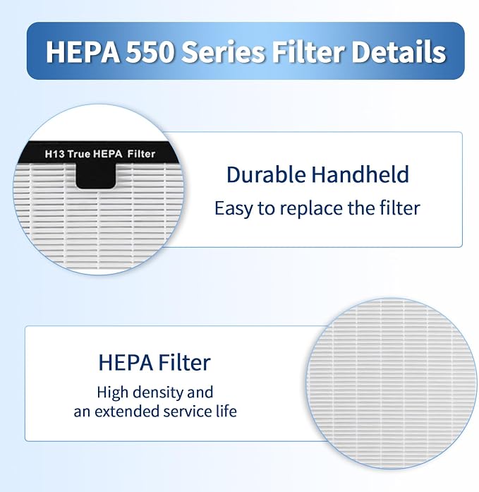 HEAP 550 Replacement Filter, HEPA Air Filter 16x19x2 inch, Compatible - Image 2
