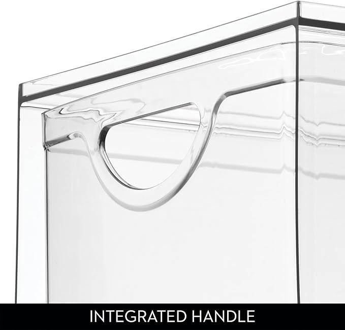 iDesign Stackable Storage Drawer for Fridge, Pantry, or Under Sinks, Set of 2, Clear, Made in USA