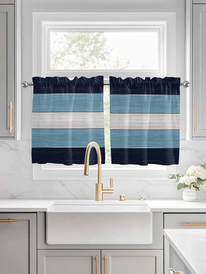Vintage Country Woodcuts Window Valance Curtains, 2 Panel by IDOWMAT