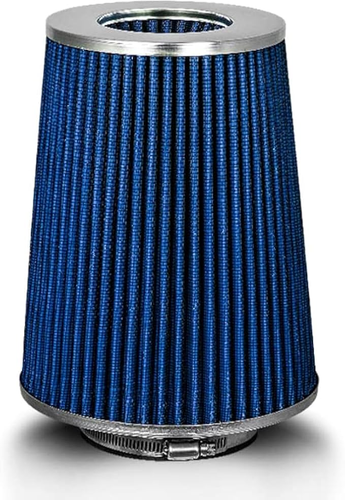 BLUE 3.5" 89 mm Inlet Truck Air Cone Replacement Performance Washable Clamp-On by RtunesRacing