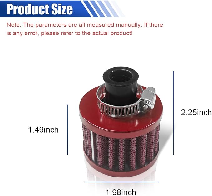 ZIMISI 0.47"/12mm Car Cold Air Intake Filter, Round Tapered Car Valve Cover - Image 2