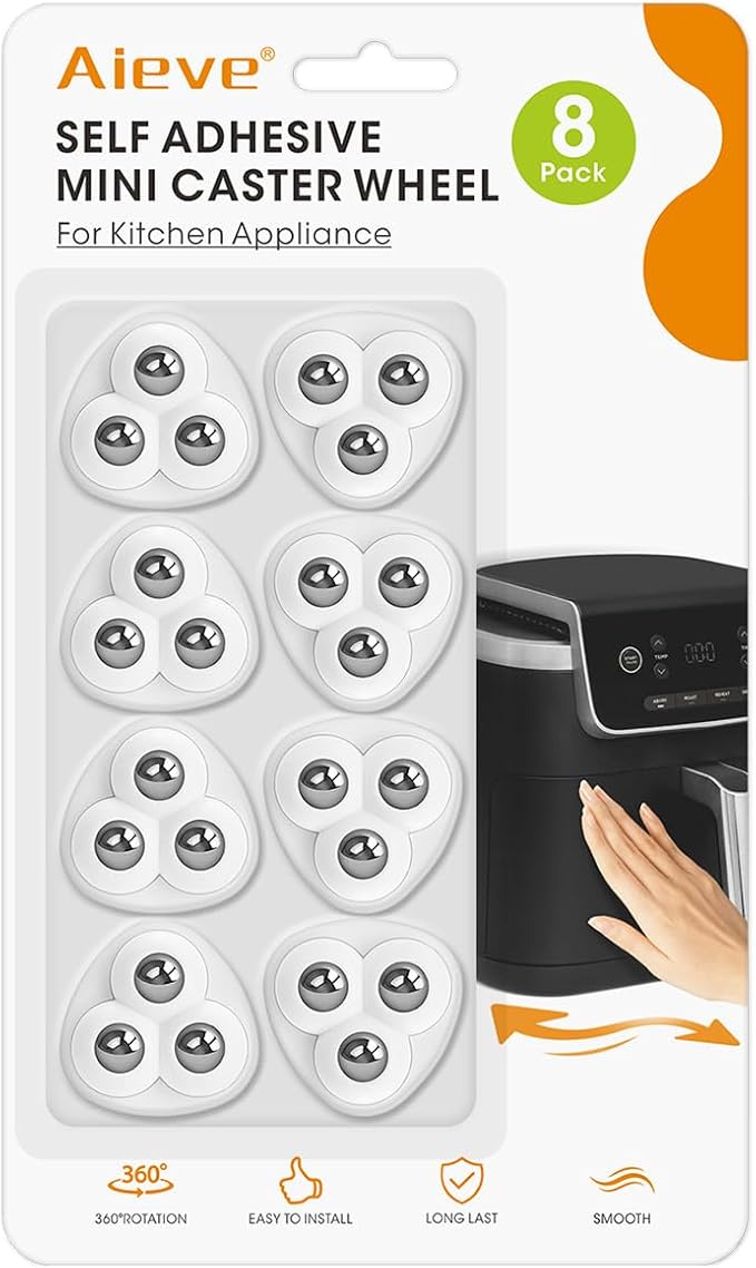Aieve Self Adhesive Caster Wheels, 8 Pack Small Furniture Sliders Appliance by Aieve