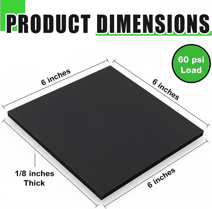 10-Pack Anti Vibration Pad, 2.7 pounds, Heavy Duty Rubber Anti-Vibration - Image 4
