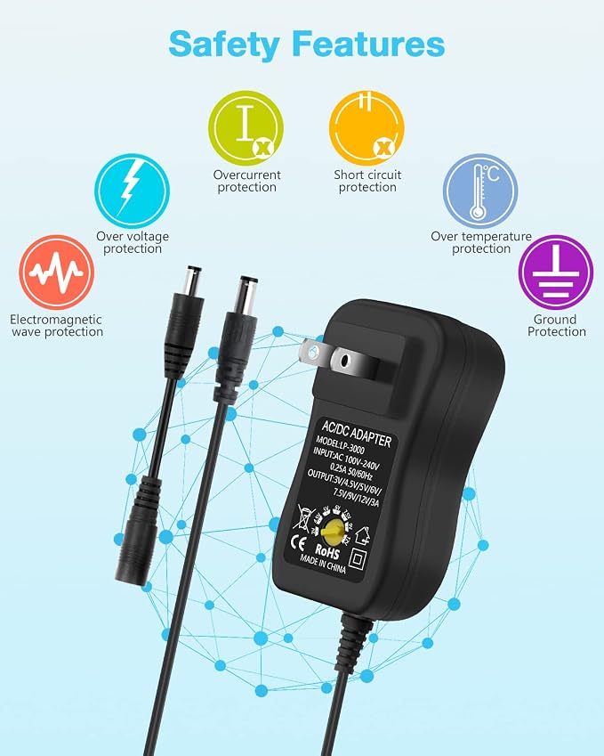 Aclorol 36W Universal AC/DC Power Adapter 3~12V 3A Adjustable Power Supply - Image 4