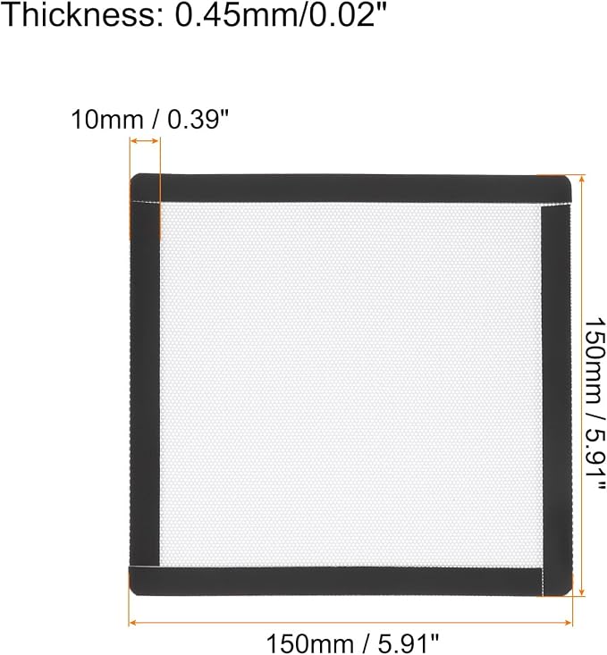 MECCANIXITY 3PCS PC Dust Filter, 150x150mm Magnetic Frame PVC Computer Case - Image 2