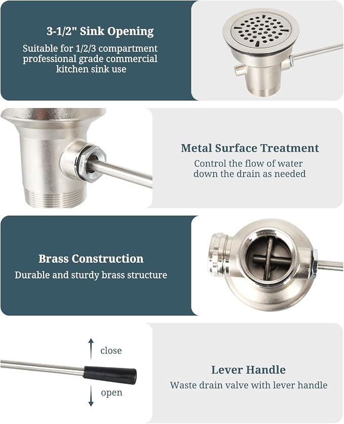 3-1/2 Inch Commercial Sink Drain - Image 3