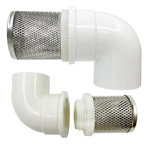 DN20 inch stainless steel filter cover connected to 90 degree elbow 3/4" PVC by Cotonlake