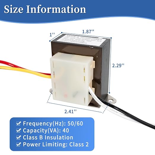 46-24124-06 HVAC Furnace Transformer 40VA 120/24V Compatible - Image 4